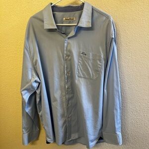 Tommy Bahama Men’s Light Blue Button Up Dress Shirt (XXL)